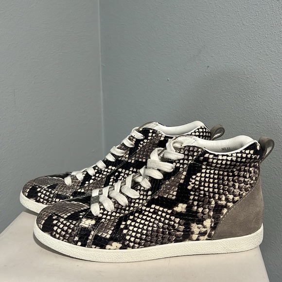 New Paige Annie Snake Embossed Mid Top Goat Leather Sneaker - Picture 11 of 11